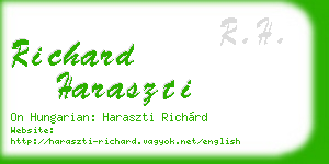 richard haraszti business card