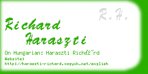 richard haraszti business card